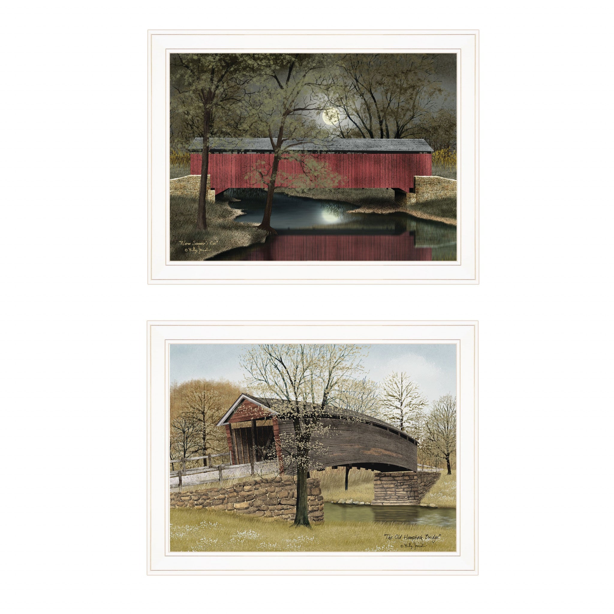 Set Of Two Bridge Collection I 2-Piece 1 White Framed Print Wall Art