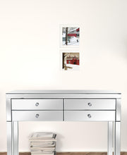 Set Of Two Winter Evening 1 White Framed Print Wall Art