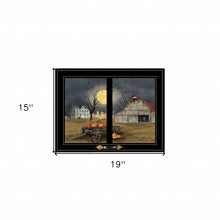 Spooky Harvest Moon 7 Black Framed Print Wall Art