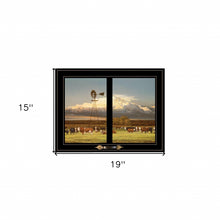 Summer Pastures (Holstein Cows With Windmill) 2 Black Framed Print Wall Art