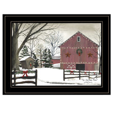 Christmas Barn 2 Black Framed Print Wall Art