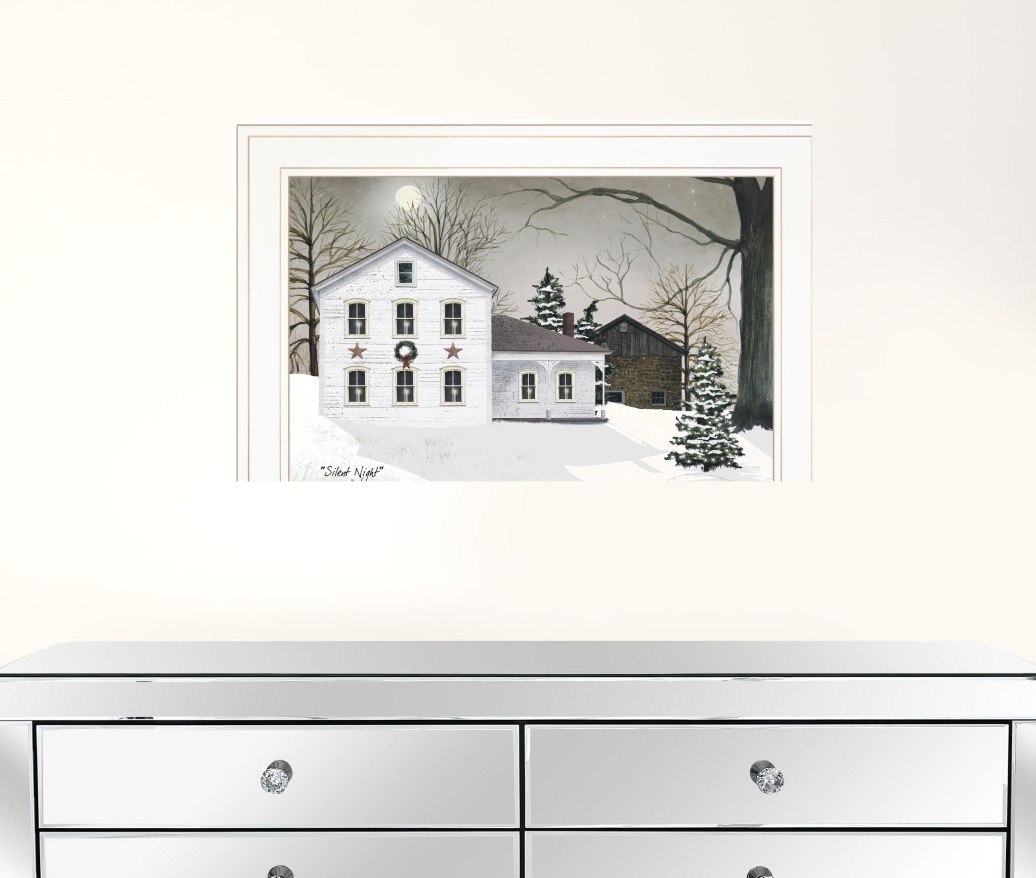 Silent Night 2 White Framed Print Wall Art