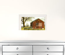 Flag Barn 1 White Framed Print Wall Art