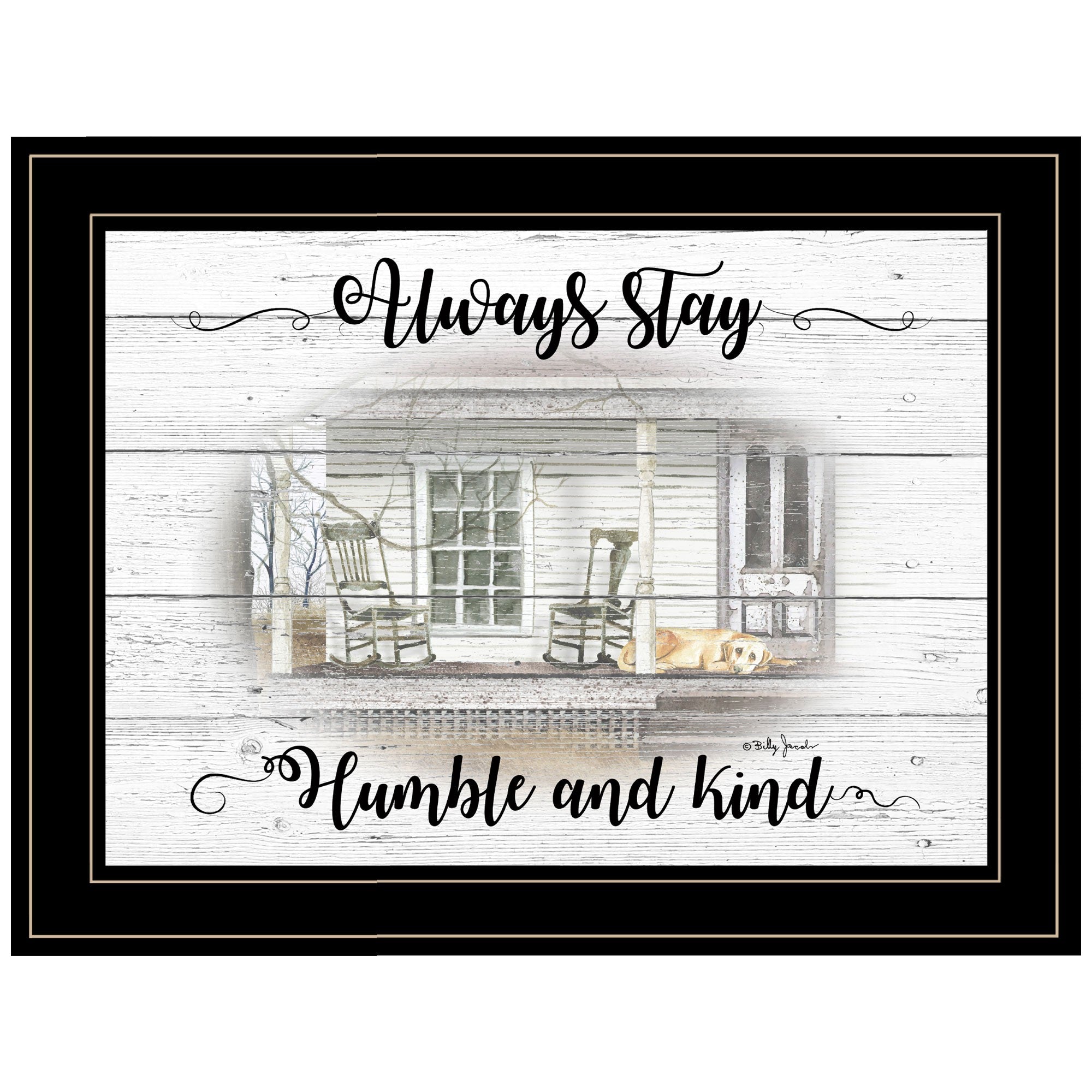 Humble And Kind Black Framed Print Wall Art