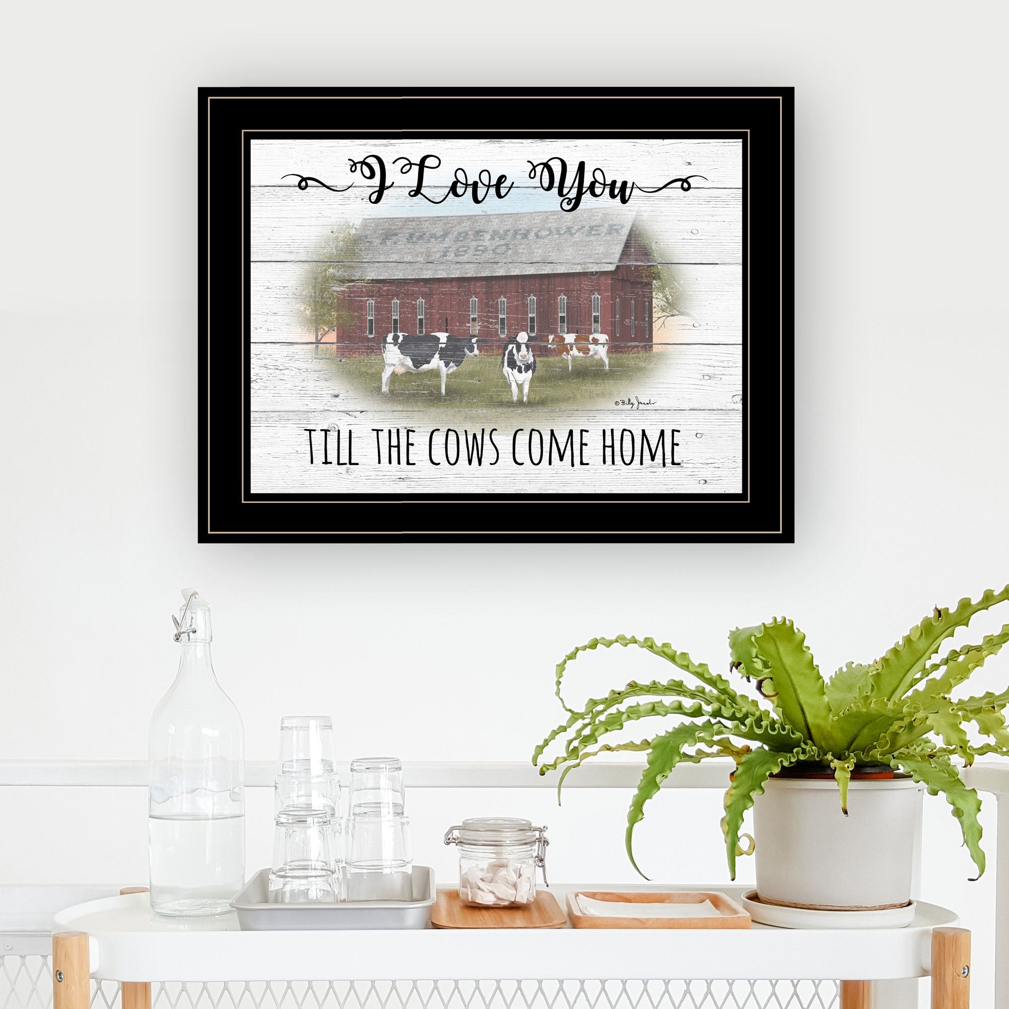 I Love You Till The Cows Come Home Black Framed Print Wall Art