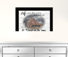 Storm Dance at the Farm Black Framed Print Wall Art