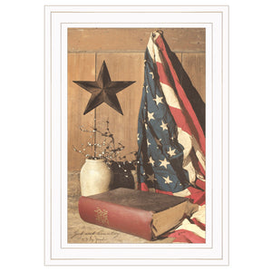 God And Country 1 White Framed Print Wall Art