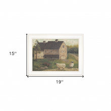 Stone Barn 2 White Framed Print Wall Art