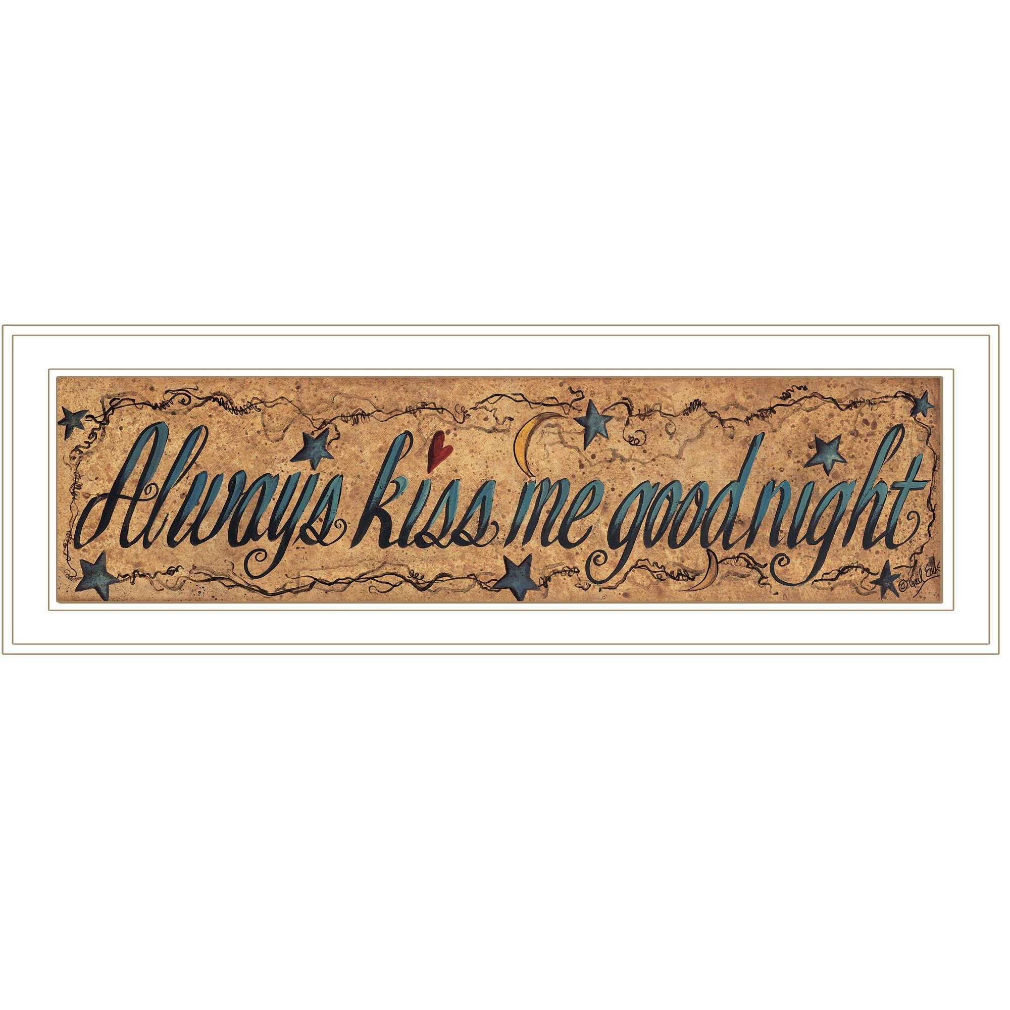 Always Kiss Me Goodnight 2 White Framed Print Wall Art