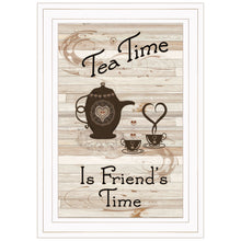 Tea Time Is Friends Time 1 White Framed Print Wall Art