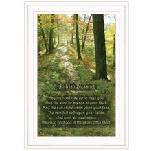 Irish Blessing Green Forrest White Framed Print Wall Art