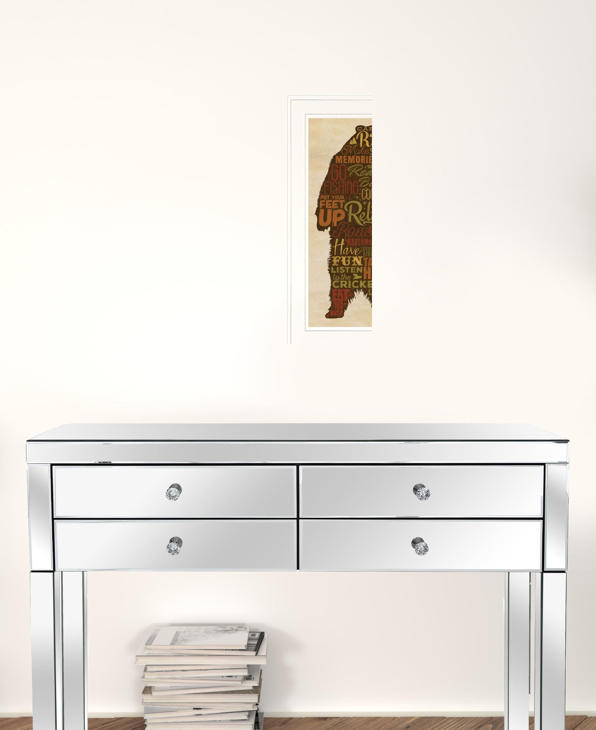 Cabin Rules 3 White Framed Print Wall Art