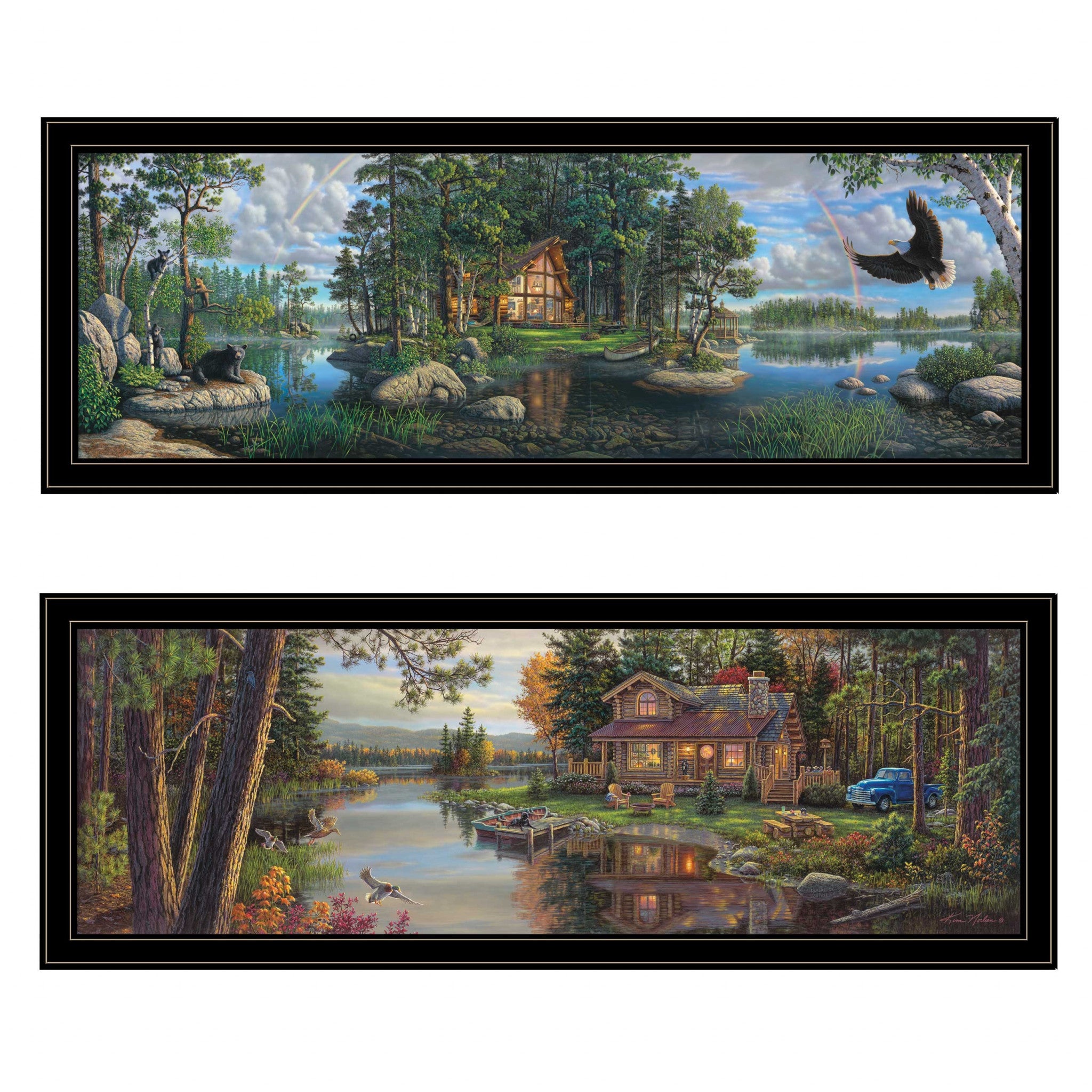 Set Of Two Freedom Promise Collection 2-Piece 2 Black Framed Print Wall Art