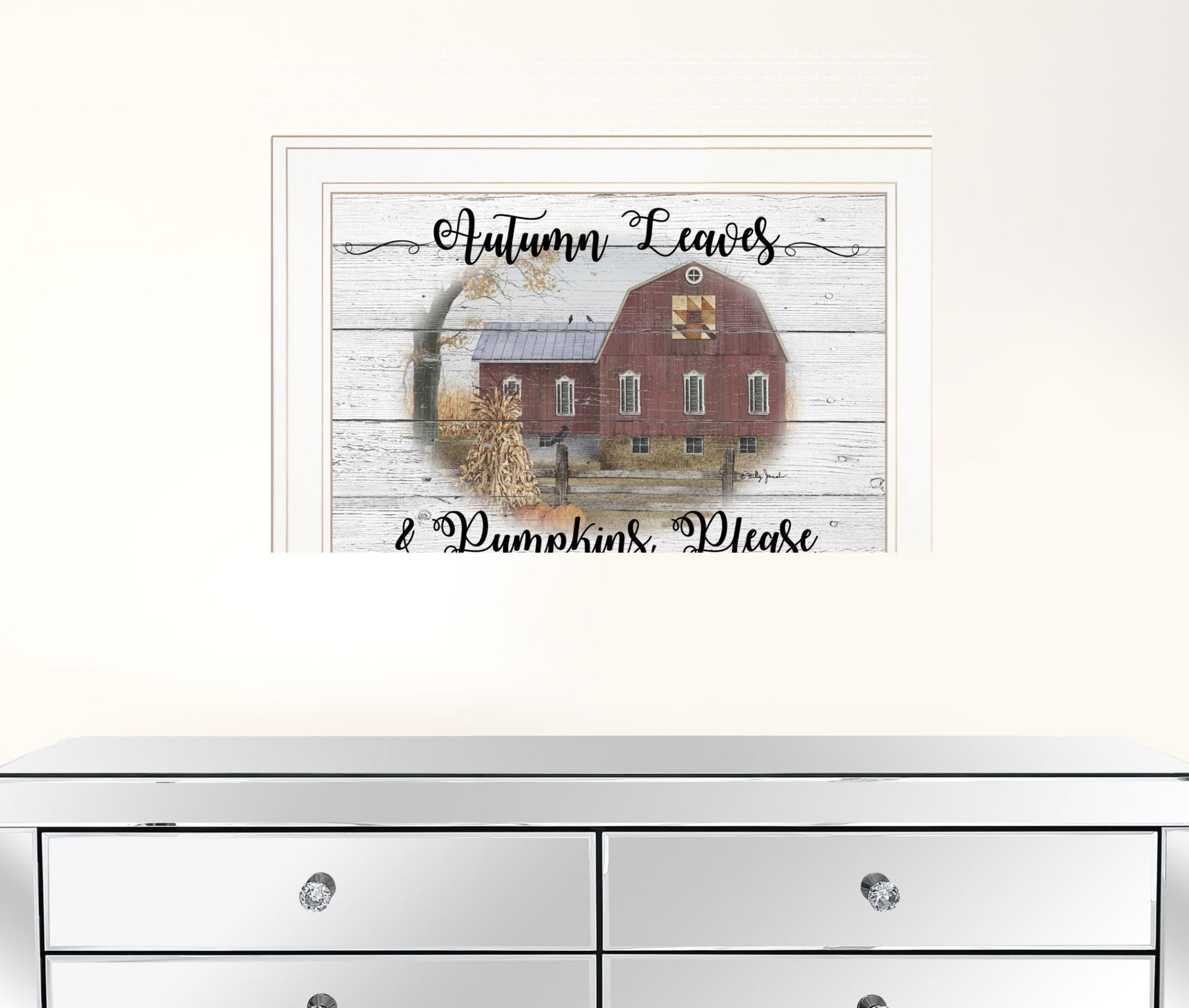 Autumn Leaves 2 White Framed Print Wall Art