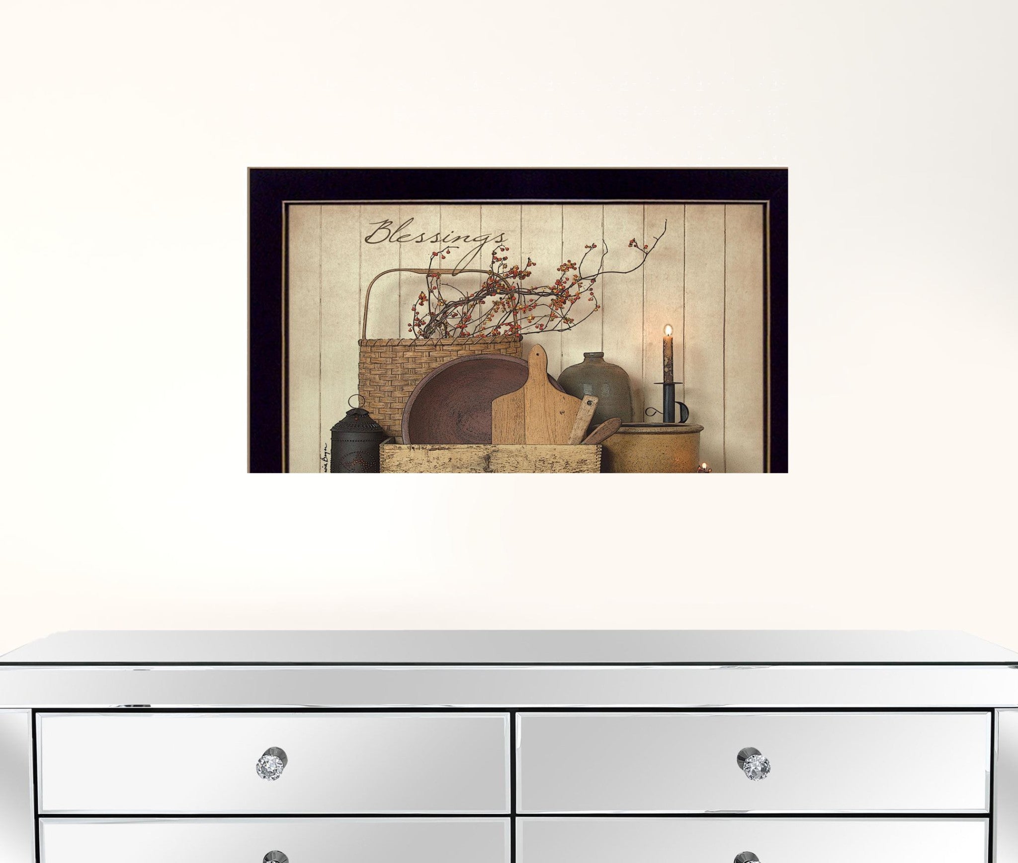 Count Your Blessing 3 Black Framed Print Wall Art