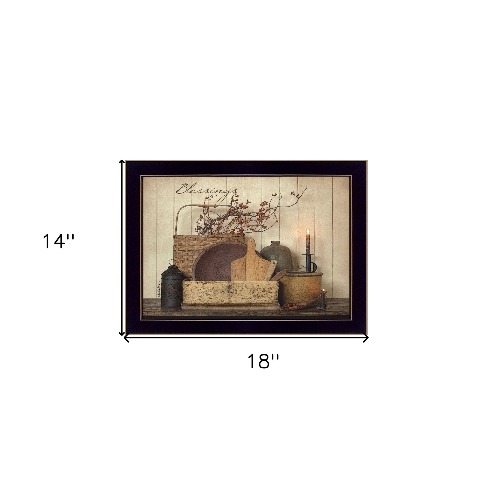Count Your Blessing 3 Black Framed Print Wall Art
