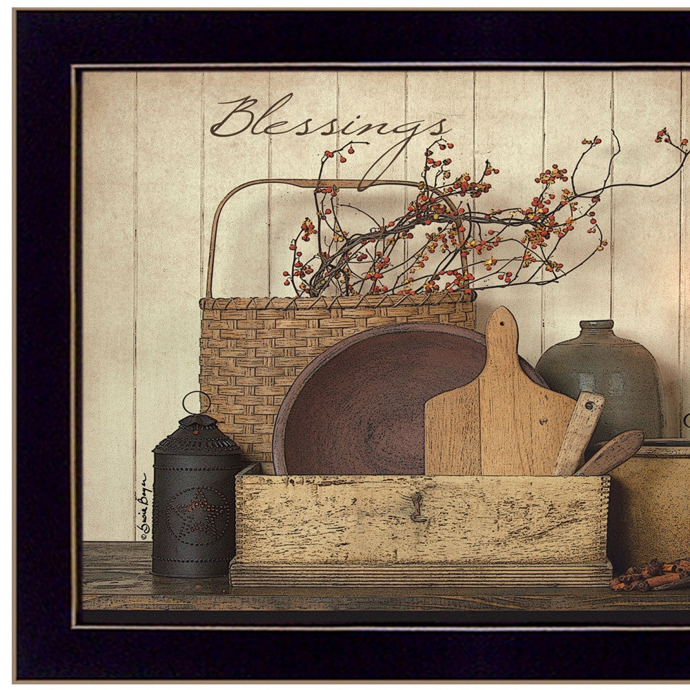 Count Your Blessing 3 Black Framed Print Wall Art
