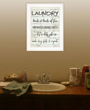 Laundry 1 White Framed Print Wall Art