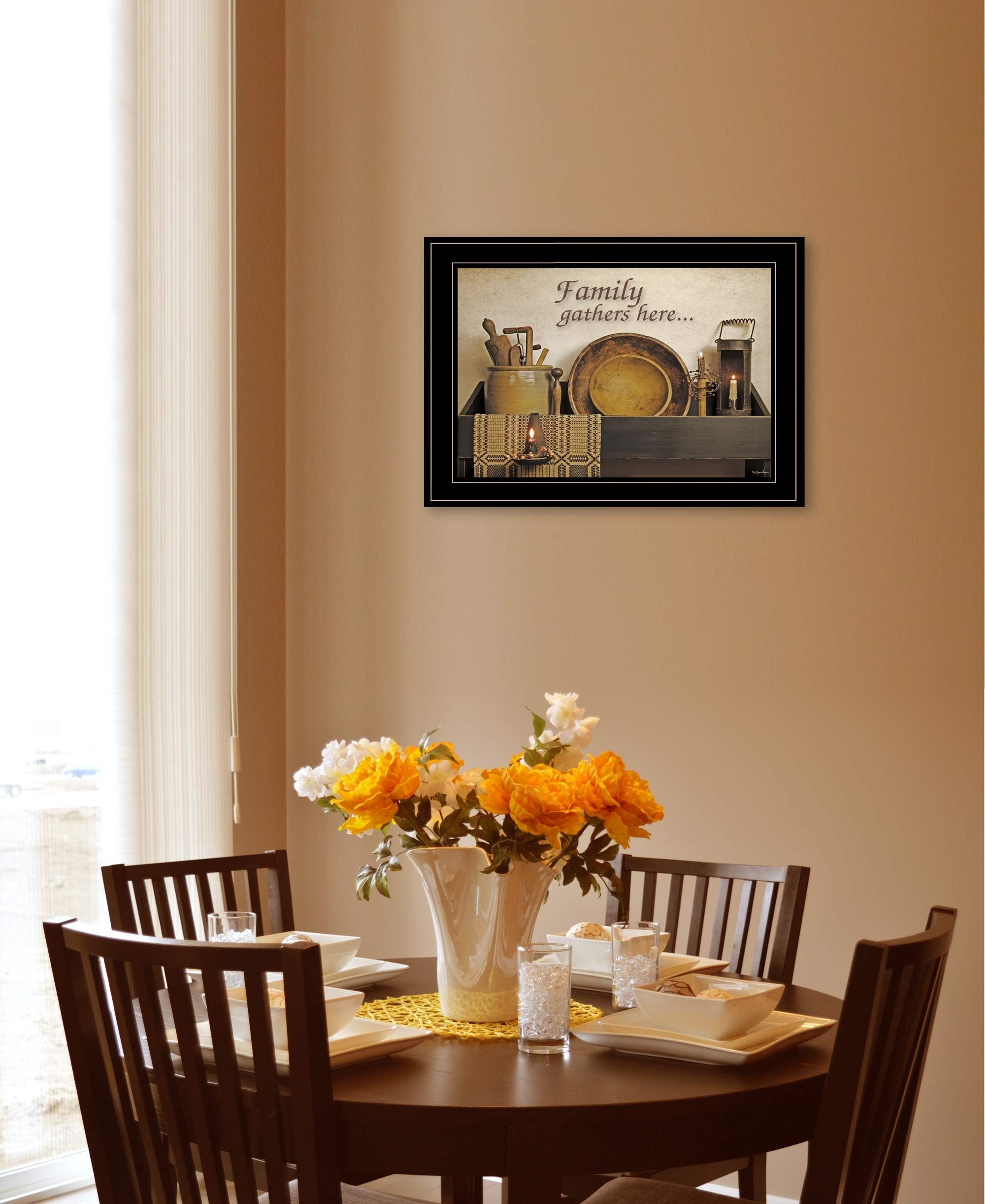 Family Gather Here 3 Black Framed Print Wall Art