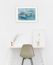 Dockside 2 White Framed Print Wall Art