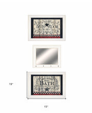 Set Of Three Hot Bath 15 White Framed Print Wall Art