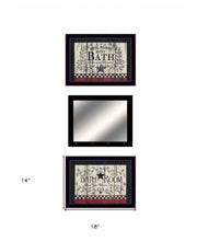 Set Of Three Hot Bath 18 Black Framed Print Wall Art