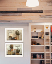 Set Of Two Blessed Gathering 1 White Framed Print Kitchen Wall Art