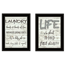Set Of Two Loads Of Fun 2 Black Framed Print Bathroom Wall Art