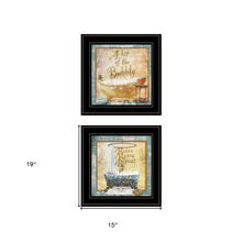 Set Of Two A Bit Of Bubbly 2 Black Framed Print Bathroom Wall Art