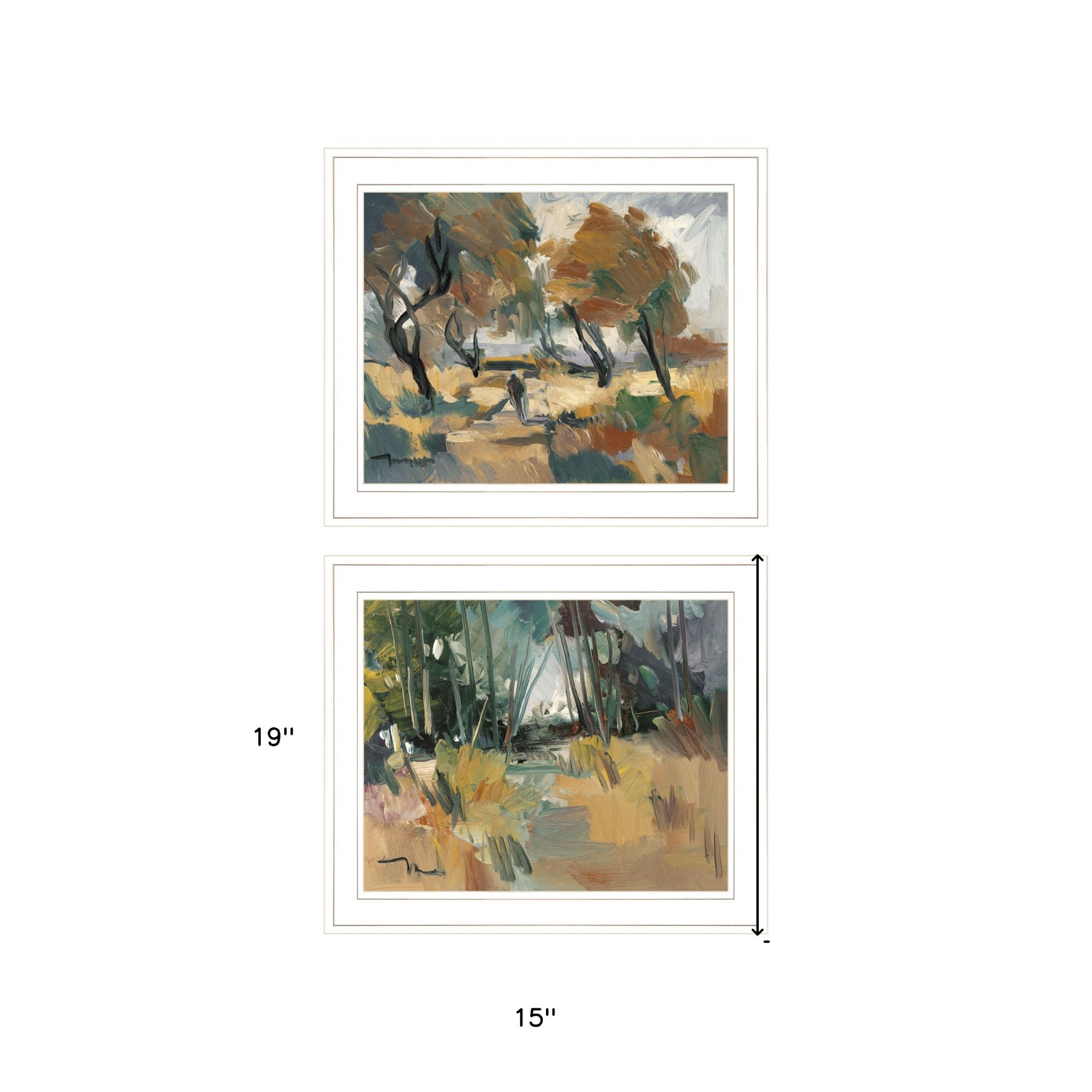 Set Of Two Early Walk 1 White Framed Print Wall Art