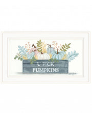 U-Pick Pumpkins White Framed Print Wall Art