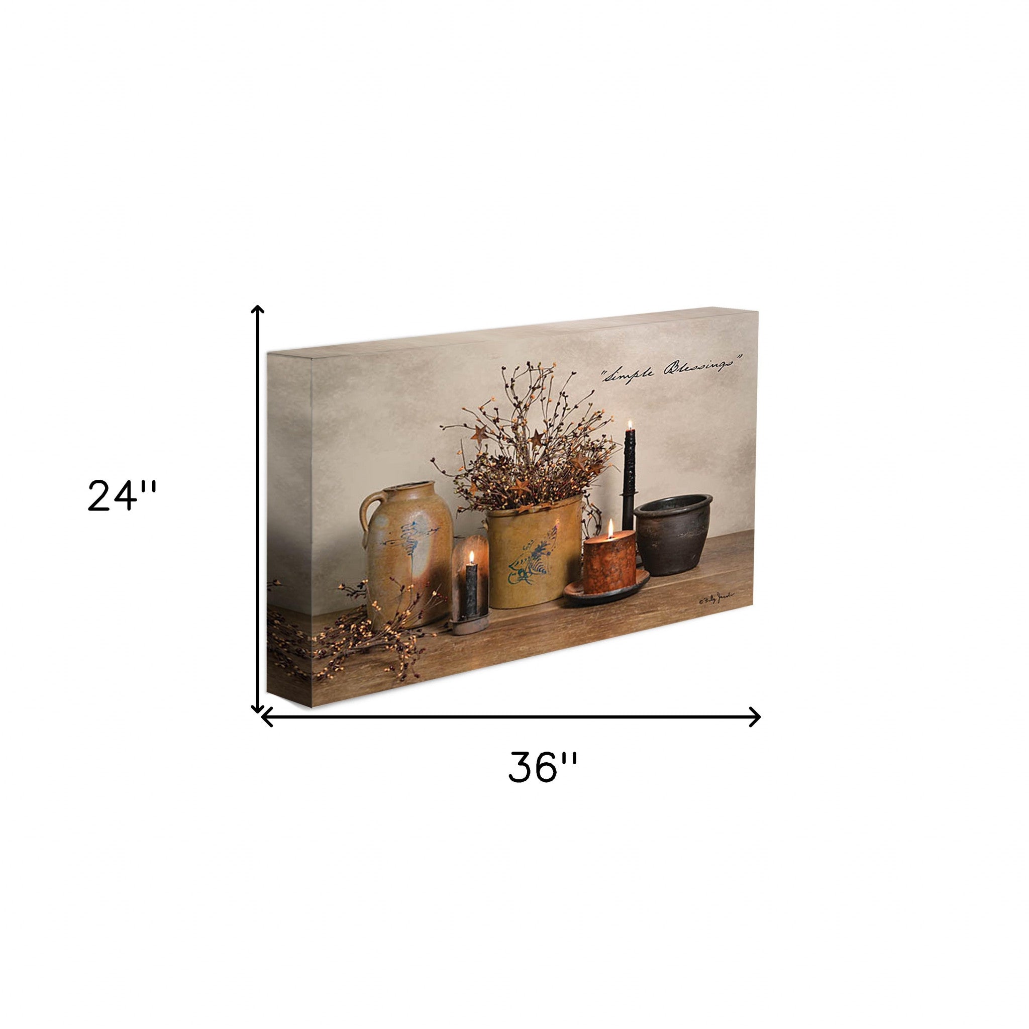 Simple Blessings Wrapped Canvas Print Wall Art
