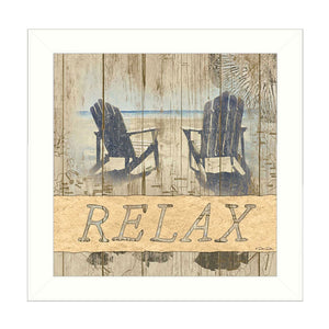 RELAX 1 White Framed Print Wall Art