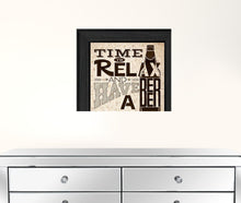 BeerTime To Relax Black Framed Print Wall Art