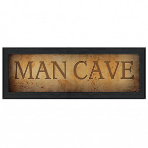 Man Cave 1 Black Framed Print Wall Art