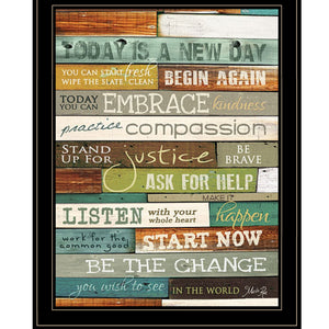 Today Is A New Day 3 Black Framed Print Wall Art