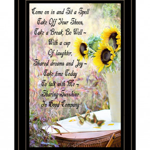 Sharing Sunshine 1 Black Framed Print Wall Art