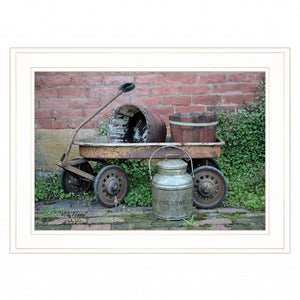 Milk Wagon 2 White Framed Print Wall Art