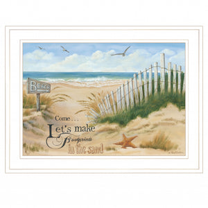 Footprint 2 White Framed Print Wall Art