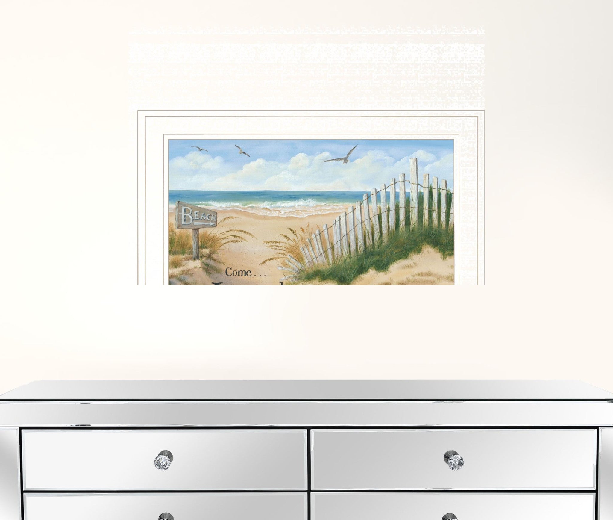 Footprint 2 White Framed Print Wall Art