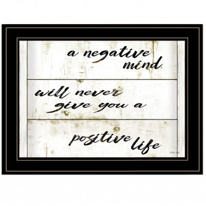 Positive Life 3 Black Framed Print Wall Art