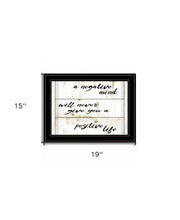 Positive Life 3 Black Framed Print Wall Art