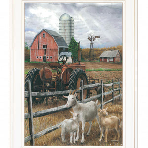 The Old Tractor 2 White Framed Print Wall Art