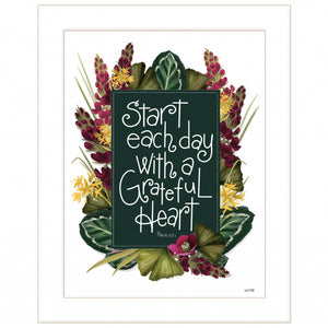 Grateful Heart 3 White Framed Print Wall Art