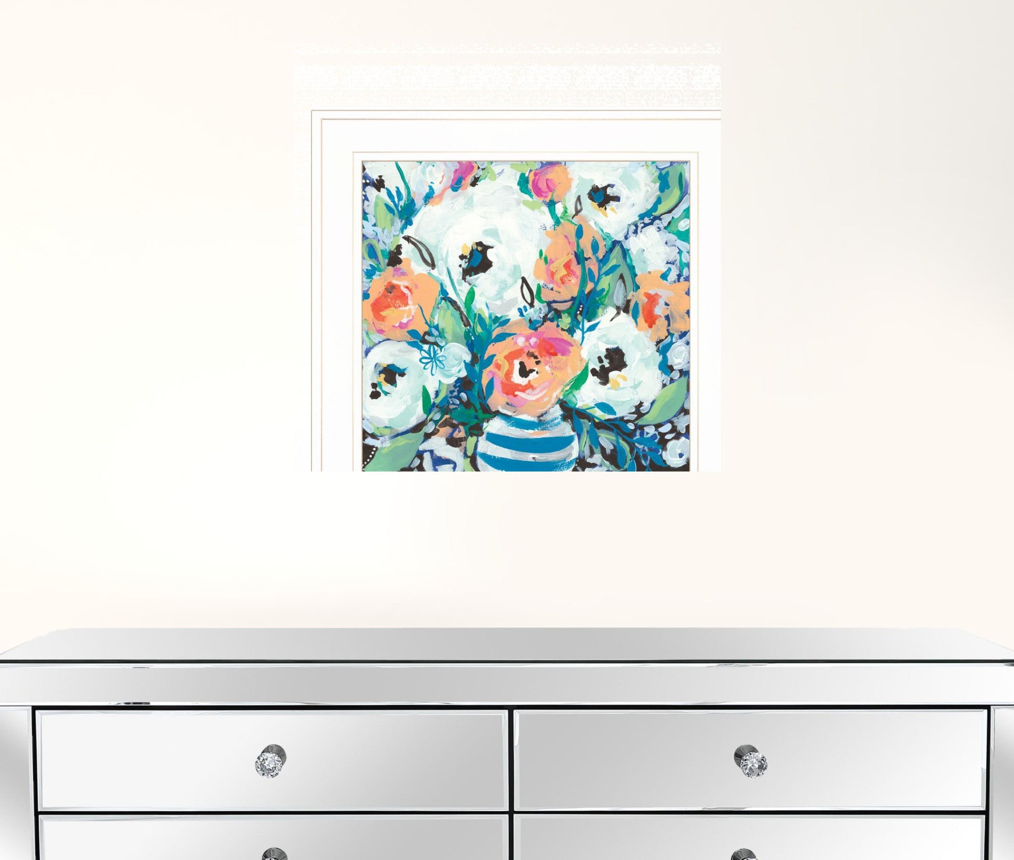 Fancy Florals 1 [2] White Framed Print Wall Art