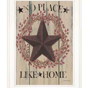 No Place Like Home Wreath 1 White Framed Print Wall Art