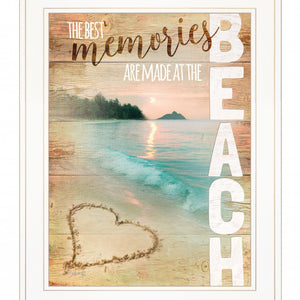 Beach Memories 1 White Framed Print Wall Art