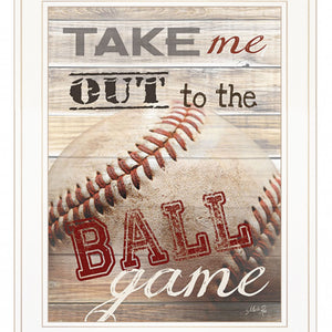 Take Me Out To The Ball Game 1 White Framed Print Wall Art