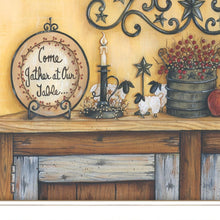 Come Gather At Our Table 3 White Framed Print Wall Art