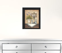 Powder Room 3 Pretty Floral Black Framed Print Bathroom Wall Art